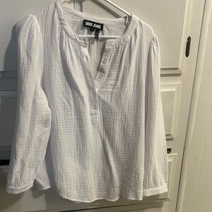 DKNY White Textured Blouse